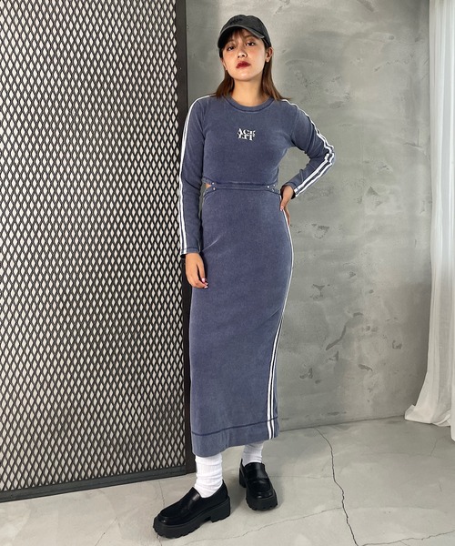 ROGER AND RAW（ロジャーアンドロウ）の「サイドラインリブロングワンピース（ワンピース・レディース・ネイビー/ブラウン/ブラック・FREE）」の9枚目の写真