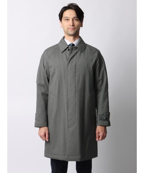 SUIT SQUARE（スーツスクエア）の「中綿ステンカラーコート CANONICO OFFLIMITS 撥水 防風 無地（ステンカラーコート・メンズ・ネイビー/グレー・S/M/L/LL）」の4枚目の写真