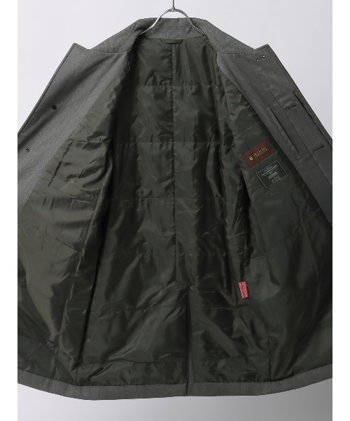 SUIT SQUARE（スーツスクエア）の「中綿ステンカラーコート CANONICO OFFLIMITS 撥水 防風 無地（ステンカラーコート・メンズ・ネイビー/グレー・S/M/L/LL）」の7枚目の写真