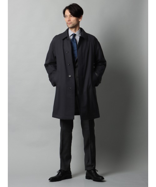 SUIT SQUARE（スーツスクエア）の「中綿ステンカラーコート CANONICO OFFLIMITS 撥水 防風 無地（ステンカラーコート・メンズ・ネイビー/グレー・S/M/L/LL）」の13枚目の写真