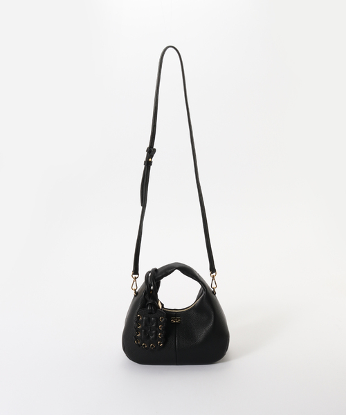 U by SPICK&SPAN(ユーバイスピックアンドスパン)の「GANNI/ガニー Hobo Mini Grained バッグ(ハンドバッグ・レディース・ブラック・FREE)」の2枚目の写真