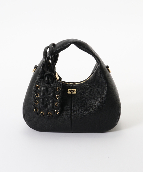 U by SPICK&SPAN(ユーバイスピックアンドスパン)の「GANNI/ガニー Hobo Mini Grained バッグ(ハンドバッグ・レディース・ブラック・FREE)」の3枚目の写真