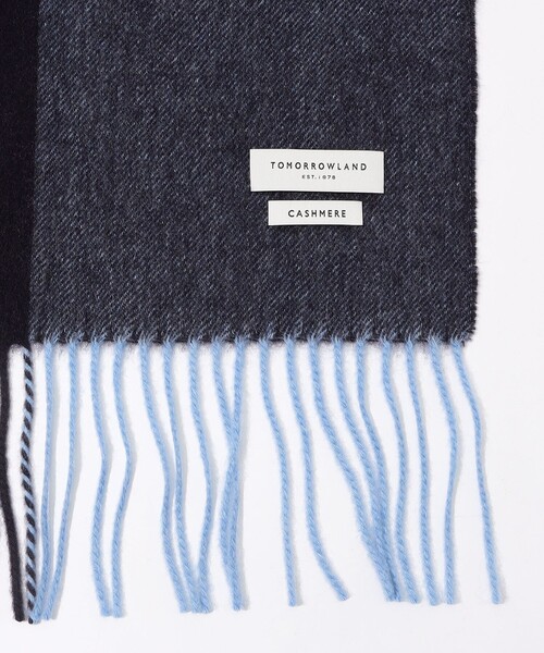 TOMORROWLAND （トゥモローランド）の「TOMORROWLAND カシミヤ パネルチェックマフラー（マフラー・メンズ・グレー系その他/ベージュ系その他/ブルー系その他/イエロー系その他・FREE）」の6枚目の写真