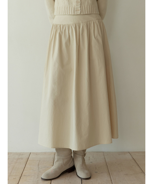 RE_L（リエル）の「Fiord shirring skirt (beige)（スカート・レディース・その他・SMALL/MEDIUM）」の2枚目の写真