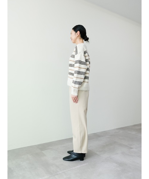 DOLLUPOOPS(ドールアップウップス)の「Vネックマルチボーダーニット(ニット/セーター・レディース・ブラウン/アイボリー・FREE)」の3枚目の写真