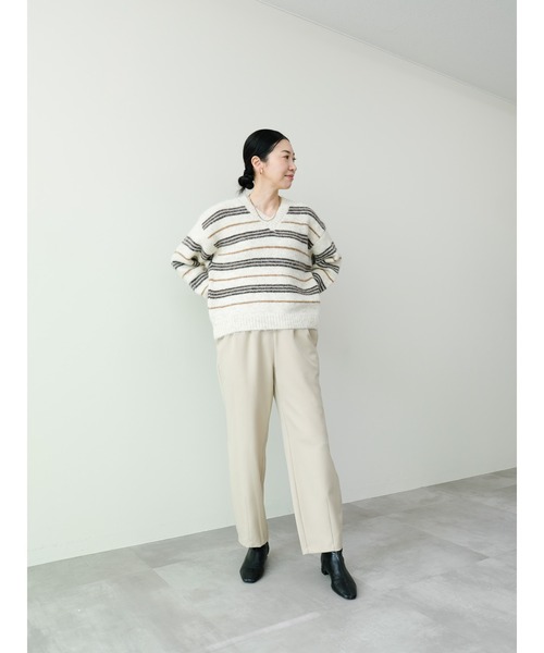 DOLLUPOOPS(ドールアップウップス)の「Vネックマルチボーダーニット(ニット/セーター・レディース・ブラウン/アイボリー・FREE)」の14枚目の写真