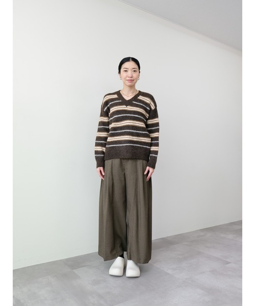 DOLLUPOOPS(ドールアップウップス)の「Vネックマルチボーダーニット(ニット/セーター・レディース・ブラウン/アイボリー・FREE)」の17枚目の写真