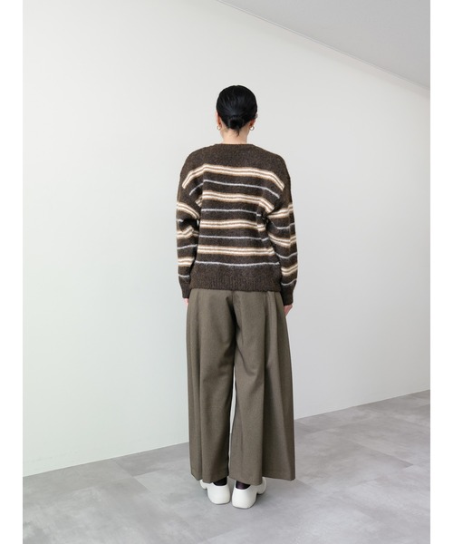 DOLLUPOOPS(ドールアップウップス)の「Vネックマルチボーダーニット(ニット/セーター・レディース・ブラウン/アイボリー・FREE)」の15枚目の写真