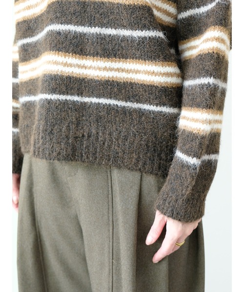 DOLLUPOOPS(ドールアップウップス)の「Vネックマルチボーダーニット(ニット/セーター・レディース・ブラウン/アイボリー・FREE)」の19枚目の写真