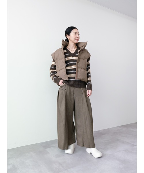 DOLLUPOOPS(ドールアップウップス)の「Vネックマルチボーダーニット(ニット/セーター・レディース・ブラウン/アイボリー・FREE)」の10枚目の写真