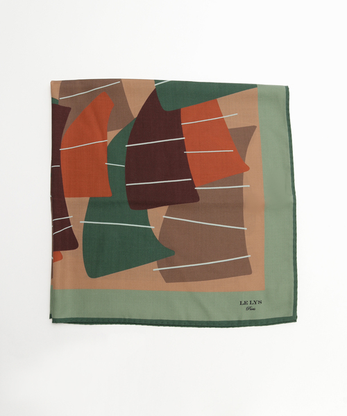 エディフィス（EDIFICE）/LE LYS（ルリス） Wool Silk Carre’90GEOMETRIC LE LYS（ルリス） Wool Silk Carre'90'GEOMETRIC'（マフラー