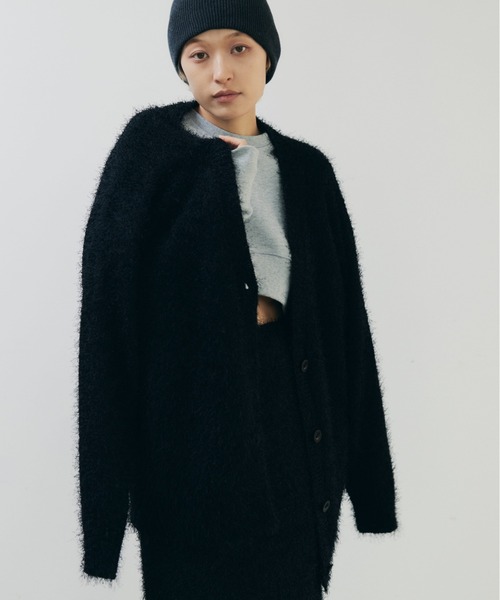 lit(リット)の「Feather Over Knit Cardigan(カーディガン/ボレロ・レディース・ベージュ/ブラック・FREE)」の9枚目の写真
