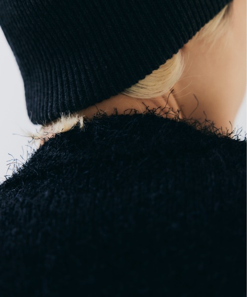 lit(リット)の「Feather Over Knit Cardigan(カーディガン/ボレロ・レディース・ベージュ/ブラック・FREE)」の12枚目の写真
