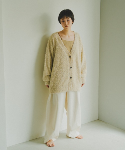 lit(リット)の「Feather Over Knit Cardigan(カーディガン/ボレロ・レディース・ベージュ/ブラック・FREE)」の14枚目の写真