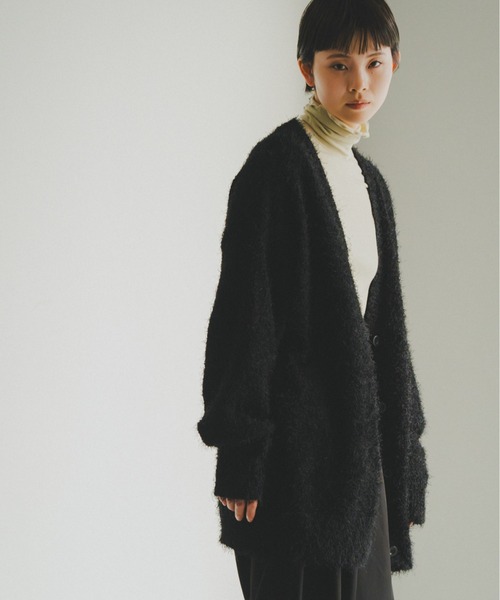 lit(リット)の「Feather Over Knit Cardigan(カーディガン/ボレロ・レディース・ベージュ/ブラック・FREE)」の8枚目の写真