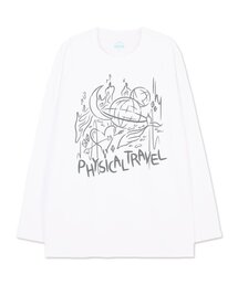 フィジカルトラベルオーバーサイズロングスリーブTシャツ_ホワイト