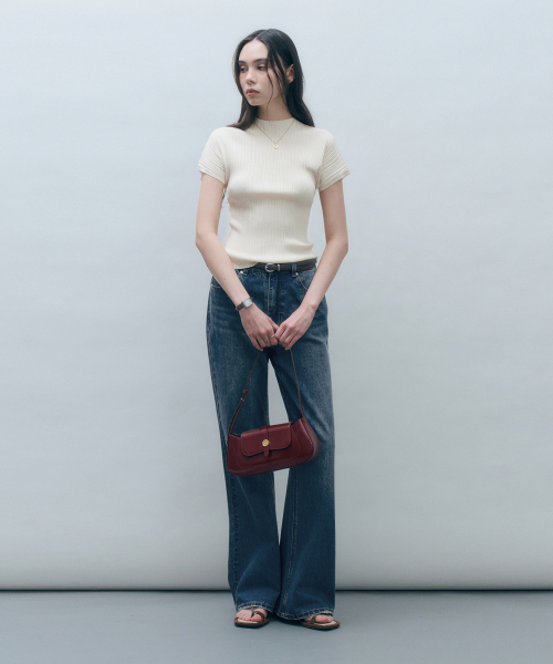 MONGDOL(モンドル)の「ホールガーメントハーフネックプリーツニットトップクリームMDKT107CREAM(ニット/セーター・レディース・その他・F)」の4枚目の写真