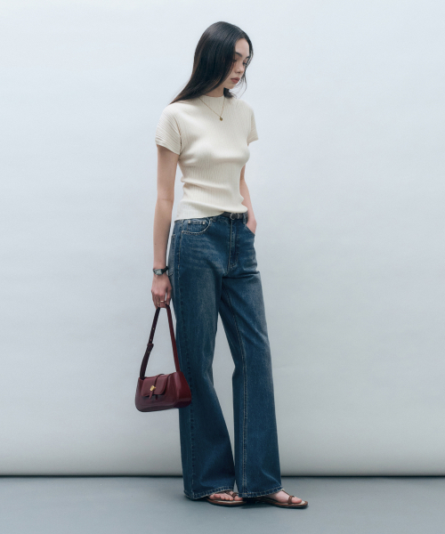 MONGDOL(モンドル)の「ホールガーメントハーフネックプリーツニットトップクリームMDKT107CREAM(ニット/セーター・レディース・その他・F)」の5枚目の写真
