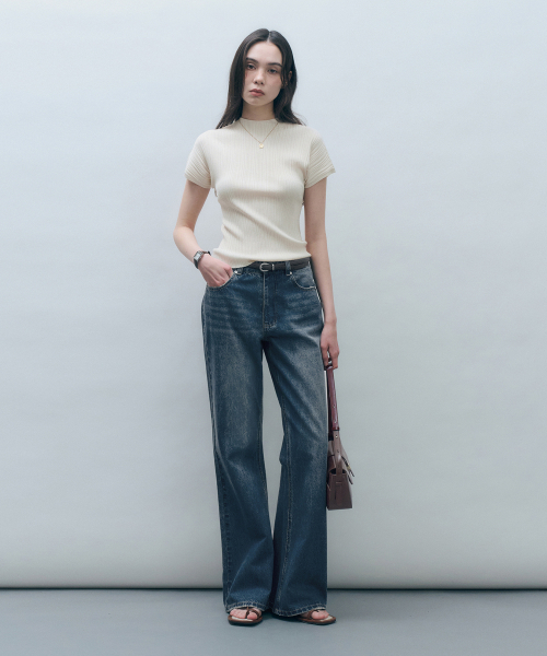 MONGDOL(モンドル)の「ホールガーメントハーフネックプリーツニットトップクリームMDKT107CREAM(ニット/セーター・レディース・その他・F)」の6枚目の写真