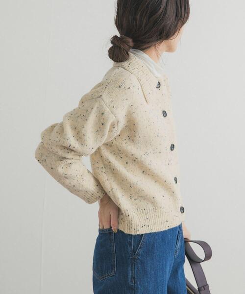 URBAN RESEARCH DOORS（アーバンリサーチドアーズ）の「ネップヤーンカーディガン（カーディガン/ボレロ・レディース・ベージュ/グレー・FREE）」の4枚目の写真