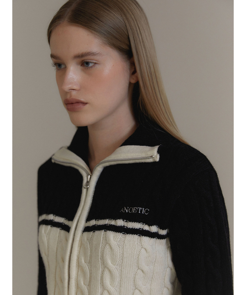 ANOETIC(アノエティック)の「ANC TWO-WAY COLORING ZIP-UP_BLACK(カーディガン/ボレロ・レディース・その他・FREE)」の2枚目の写真
