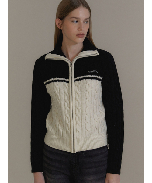 ANOETIC(アノエティック)の「ANC TWO-WAY COLORING ZIP-UP_BLACK(カーディガン/ボレロ・レディース・その他・FREE)」の3枚目の写真