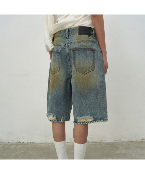 LCDC TM(エルシーディーシーティーエム)の「WASHED BLUE DENIM SHORTS (BLUE)(その他パンツ・レディース・ブルー・SMALL/MEDIUM)」の6枚目の写真
