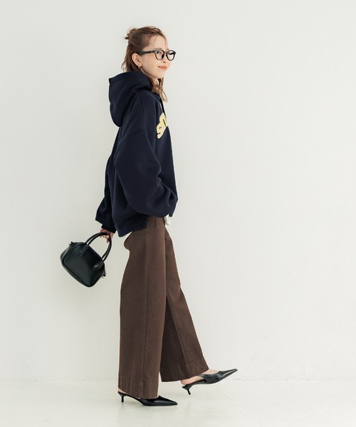 coca(coca)(コカ)の「裏起毛刺繍ロゴパーカー(パーカー・レディース・ライトグレー/ネイビー・L/M/S)」の8枚目の写真