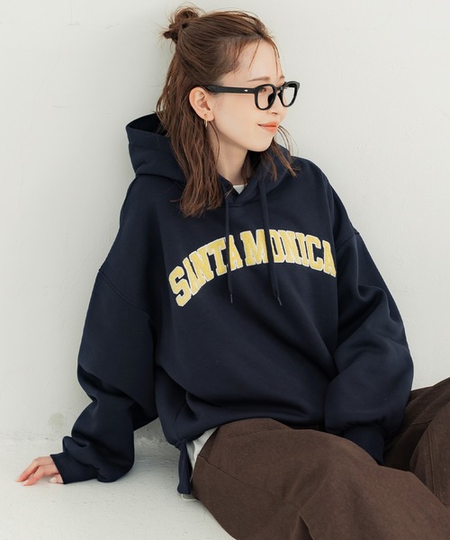 coca(coca)(コカ)の「裏起毛刺繍ロゴパーカー(パーカー・レディース・ライトグレー/ネイビー・L/M/S)」の10枚目の写真