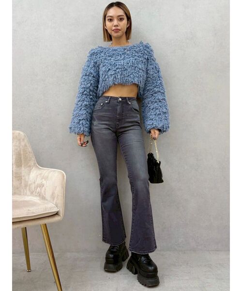 EVRIS（エヴリス）の「カラーヴィンテージライクストレッチフレアデニムパンツ　ハイウエスト（デニムパンツ・レディース・グレー/カーキ/ブラウン・X-SMALL/MEDIUM/SMALL）」の22枚目の写真