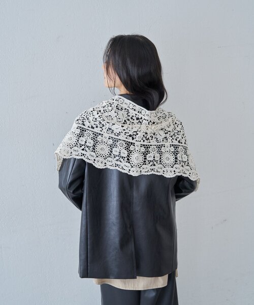 SHENERY（シーナリー）の「レザーテーラージャケット（テーラードジャケット・レディース・ブラック/ブラウン・38/36）」の4枚目の写真