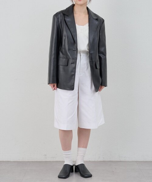 SHENERY（シーナリー）の「レザーテーラージャケット（テーラードジャケット・レディース・ブラック/ブラウン・38/36）」の6枚目の写真