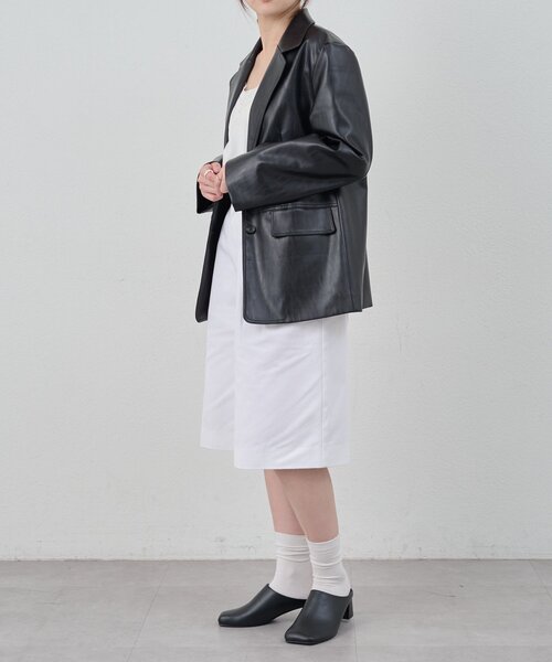 SHENERY（シーナリー）の「レザーテーラージャケット（テーラードジャケット・レディース・ブラック/ブラウン・38/36）」の7枚目の写真