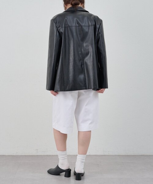 SHENERY（シーナリー）の「レザーテーラージャケット（テーラードジャケット・レディース・ブラック/ブラウン・38/36）」の8枚目の写真