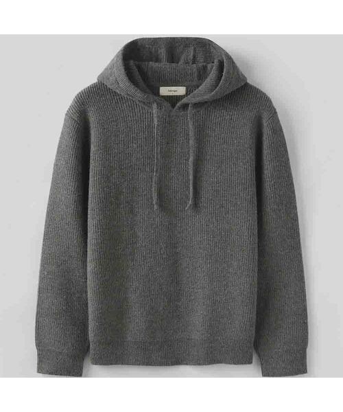 FABREGAT（ファブレガ）の「マドレーヌウールニットフード(4COLOR)（ニット/セーター・メンズ・チャコール/ダークブラウン/ブラック/アイボリー・3/2）」の3枚目の写真