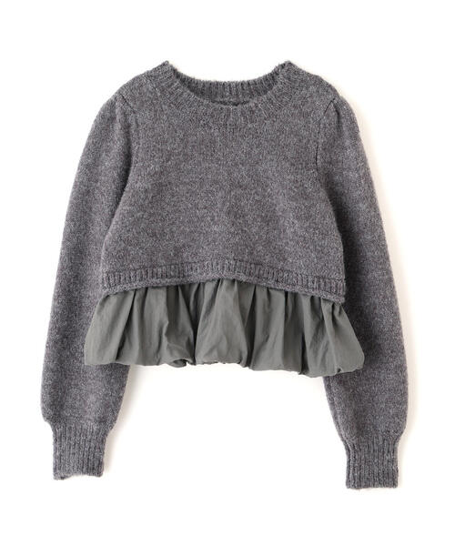 FREE'S MART（フリーズマート）の「アルパカ混布帛ドッキングバルーンニット（ニット/セーター・レディース・ホワイト/ベージュ/グレー・FREE）」の4枚目の写真