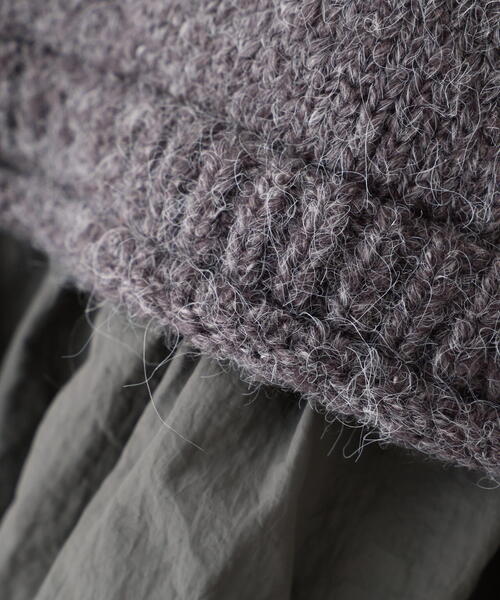 FREE'S MART（フリーズマート）の「アルパカ混布帛ドッキングバルーンニット（ニット/セーター・レディース・ホワイト/ベージュ/グレー・FREE）」の10枚目の写真