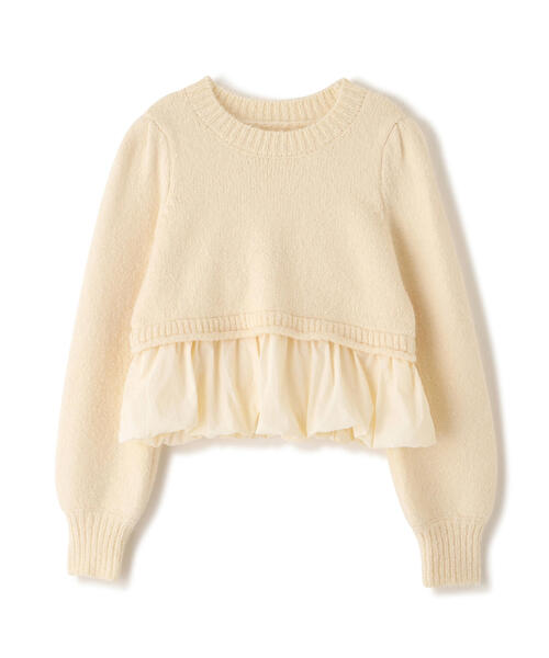 FREE'S MART（フリーズマート）の「アルパカ混布帛ドッキングバルーンニット（ニット/セーター・レディース・ホワイト/ベージュ/グレー・FREE）」の11枚目の写真