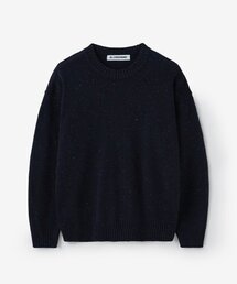 ミックスドヤーンラウンドニット_ネイビー