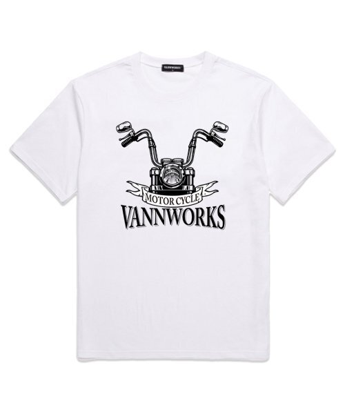 VANNWORKS(バンワークス)の「モーターサイクル オーバーサイズ 半袖Tシャツ (VS0073) ホワイト(Tシャツ/カットソー・レディース・その他・LARGE/MEDIUM/SMALL/X-LARGE/XX-LARGE)」の1枚目の写真