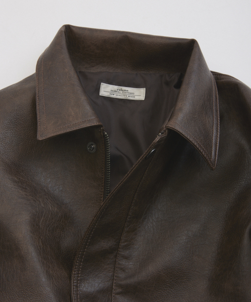 JOURNAL STANDARD relume(ジャーナルスタンダード レリューム)の「フェイクレザー フライトジャケット(ミリタリージャケット・メンズ・ブラック/ブラウン・MEDIUM/LARGE)」の18枚目の写真