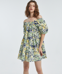 manavis7（マナビスセブン）の「Off-shoulder flower dress [Black]（ワンピース）」