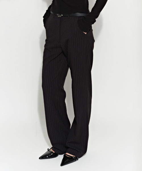 BRIGHTEN(ブライトン)の「ストライプセミワイドスラックスブラック(スラックス・レディース・その他・1/2)」の6枚目の写真