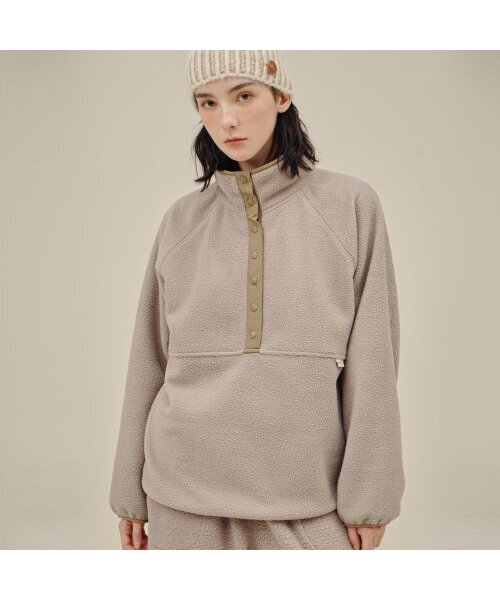 フリースプルオーバー（無地）ベージュ234606SBE