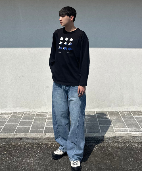 GCLIP(ジクリップ)の「カーブド切り替えラインワイドデニムパンツ(デニムパンツ・レディース・ブルー・38/36/34/32/30/26/28)」の10枚目の写真