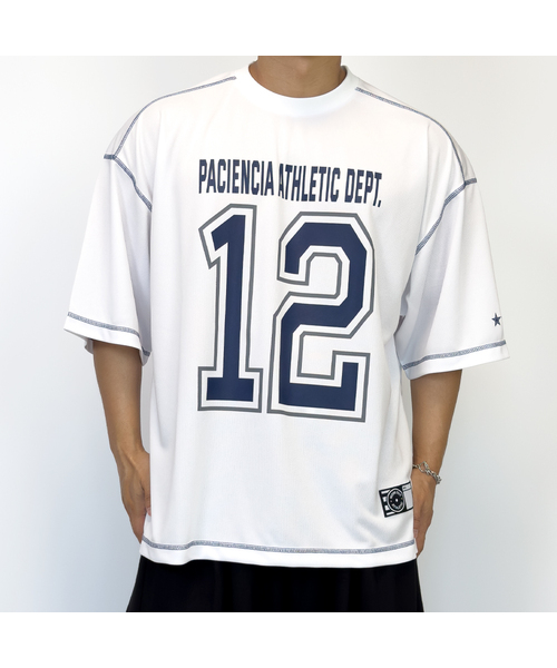 PACIENCIA(パシエンシア)の「フットボールジャージ WARRIOR 12(Tシャツ/カットソー・メンズ・ブラック/ブラック×ホワイト/ホワイト・X-LARGE/XX-LARGE/LARGE)」の2枚目の写真