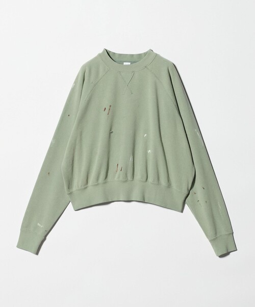 DISCUS ATHLETIC（ディスカス　アスレチック）の「【別注】＜DISCUS ATHLETIC for 6＞DAMEGE CREW NECK/スウェット（スウェット・レディース・ライム/ライラック/ダークオレンジ・FREE）」の2枚目の写真