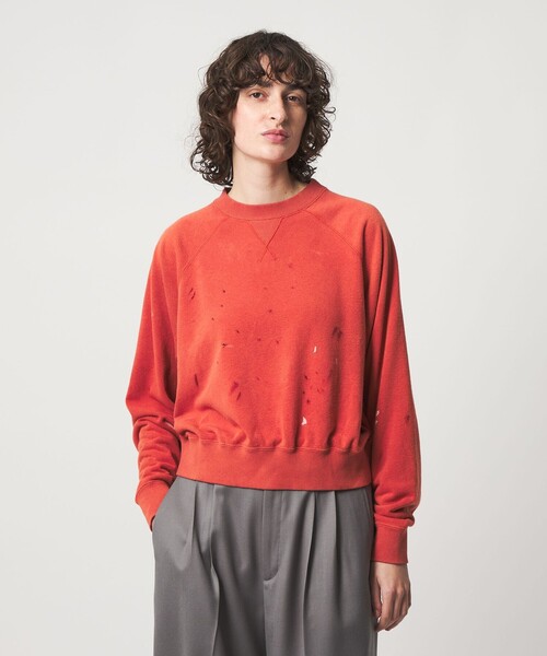 DISCUS ATHLETIC（ディスカス　アスレチック）の「【別注】＜DISCUS ATHLETIC for 6＞DAMEGE CREW NECK/スウェット（スウェット・レディース・ライム/ライラック/ダークオレンジ・FREE）」の4枚目の写真