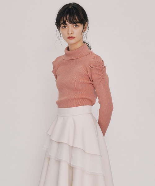 REDYAZEL（レディアゼル）の「ラメタートルニットプルオーバー（ニット/セーター・レディース・ブラウン/グリーン/ピンク/ブラック/オフホワイト・FREE）」の13枚目の写真