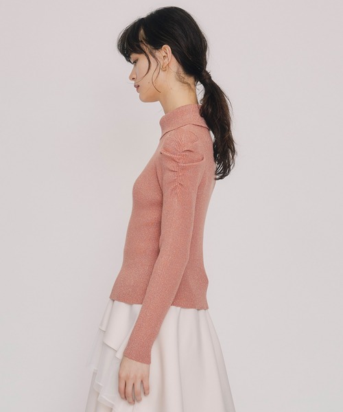 REDYAZEL（レディアゼル）の「ラメタートルニットプルオーバー（ニット/セーター・レディース・ブラウン/グリーン/ピンク/ブラック/オフホワイト・FREE）」の16枚目の写真